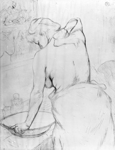 Woman washing herself at a basin by Henri de Toulouse Lautrec